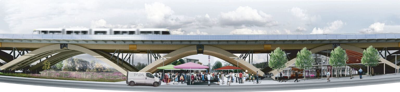 proposition de projet-support de concertation pour le viaduc de la ligne b du métro de Rennes/ B+M architecture